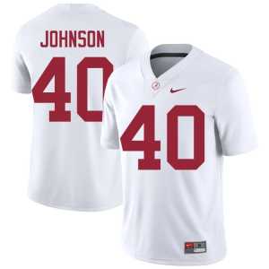 Grant Johnson Crimson Tide College Football #40 University White Men Jerseys 843572-279 - Image 1