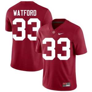 Adam Watford Men Bama College Football Official #33 Crimson Jersey 884040-647 - Image 1
