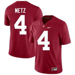 Luke Metz #4 College Football Men's Crimson Replica Go Bama Jerseys 974090-830 - Image 1