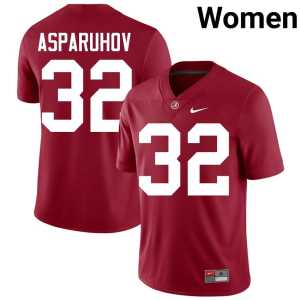 Alex Asparuhov Women's #32 College Football Bama Limited Crimson Jersey 258244-909 - Image 1