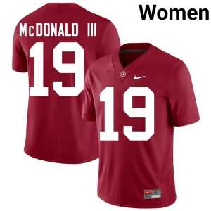 Chuck McDonald III Womens Crimson UA College Football Stitched #19 Jerseys 234642-256 - Image 1