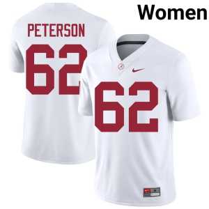 Davis Peterson Womens Roll Tide University White College Football #62 Jersey 482282-410 - Image 1