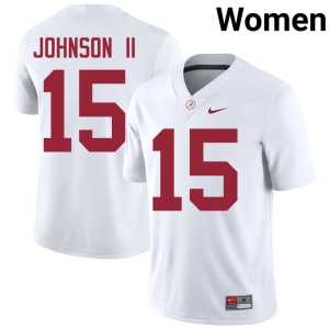 Duke Johnson II College Football Bama Women #15 White High School Jersey 353805-913 - Image 1