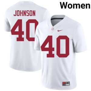 Grant Johnson Bama Women's #40 White Replica College Football Jerseys 706540-670 - Image 1