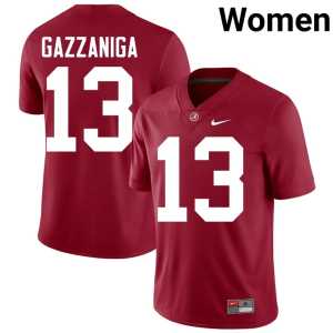 John Gazzaniga #13 Women's Crimson Roll Tide College Football Official Jersey 272860-751 - Image 1