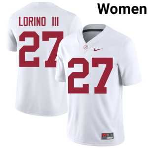 Michael Lorino III Women's UA Crimson Tide College Football Alumni #27 White Jersey 238226-654 - Image 1