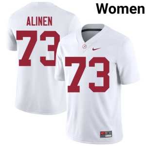 Olaus Alinen White Embroidery #73 College Football Bama Women Jerseys 793546-651 - Image 1