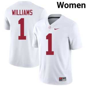 Jameson Williams #1 Bama White Official College Football Women's Jerseys 815348-109 - Image 1