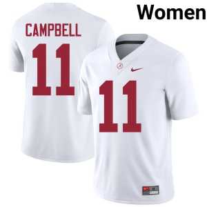 Jihaad Campbell College Football #11 White Alabama Womens NCAA Jerseys 181639-129 - Image 1