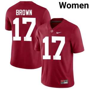Trae'shawn Brown Womens University College Football Roll Tide Crimson #17 Jersey 353074-160 - Image 1