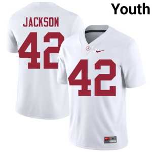 Ben Jackson #42 College Football Embroidery Bama Youth White Jersey 281016-828 - Image 1