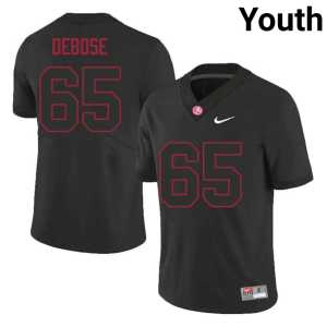Micah DeBose College Football #65 Youth Official Crimson Tide Black Jerseys 954776-921 - Image 1
