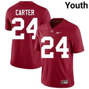 Noah Carter College Football Replica #24 Crimson Youth Bama Jersey 956592-667 - Image 1