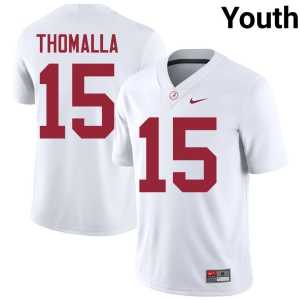 Jett Thomalla Youth White #15 College Football Alumni UA Jersey 198923-265 - Image 1