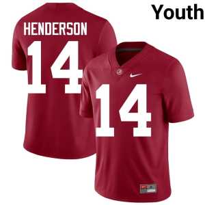 Tyler Henderson College Football #14 Youth University UA Crimson Tide Crimson Jersey 448654-878 - Image 1